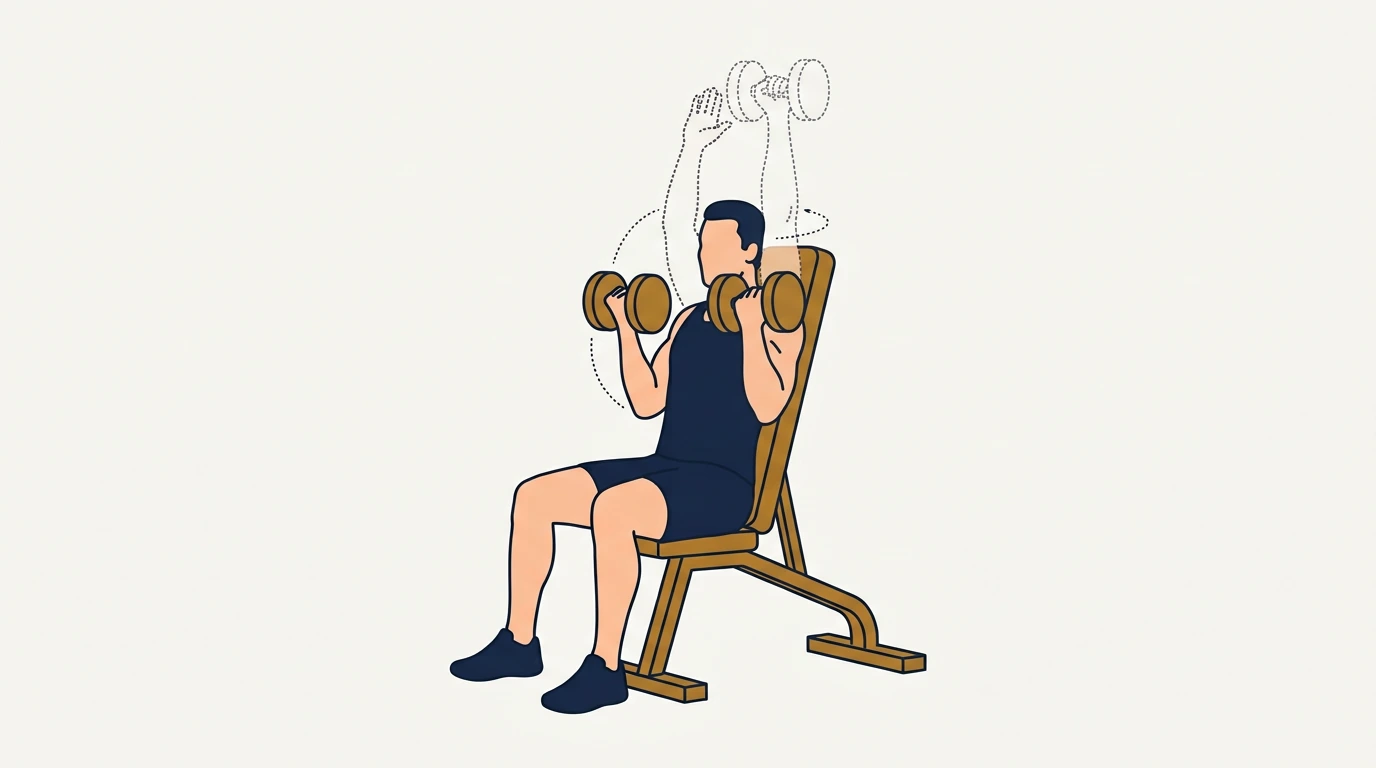 Form illustration: Arnold press, side view