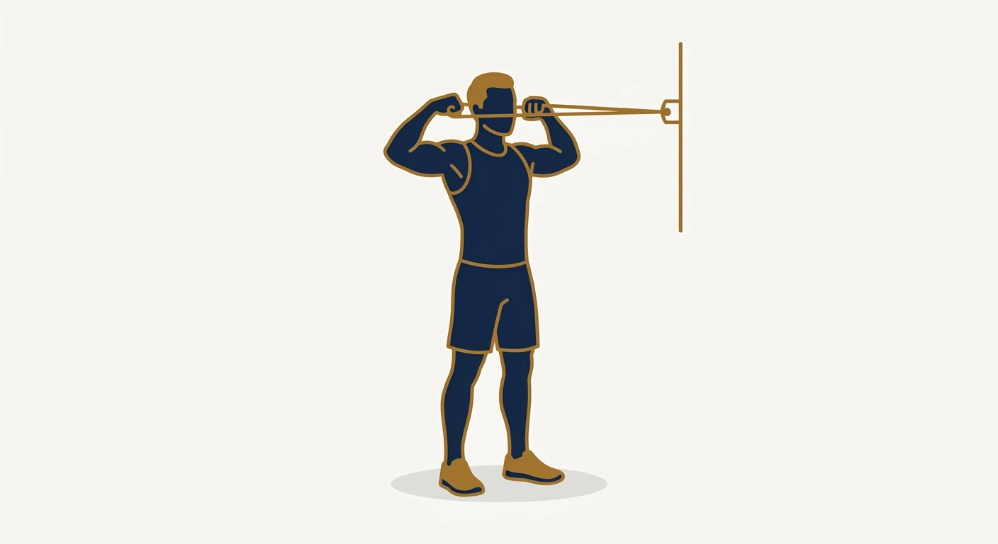 Form illustration: band face pull, side view