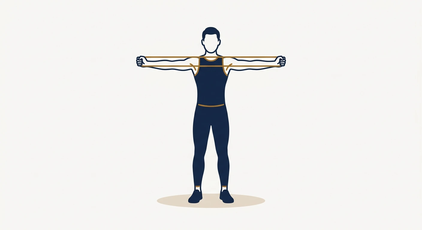 Form illustration: band pull-apart, side view