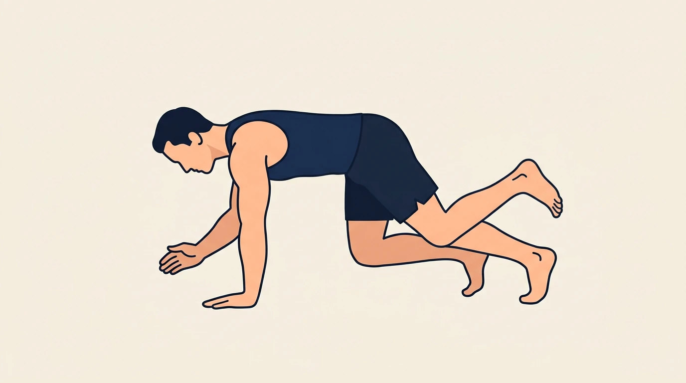 Form illustration: bear crawl, side view