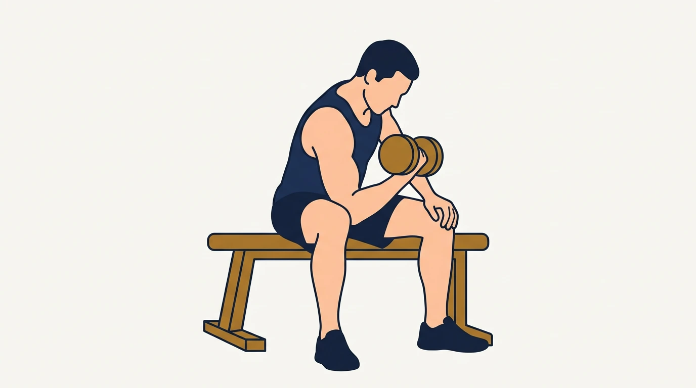 Form illustration: concentration curl, side view