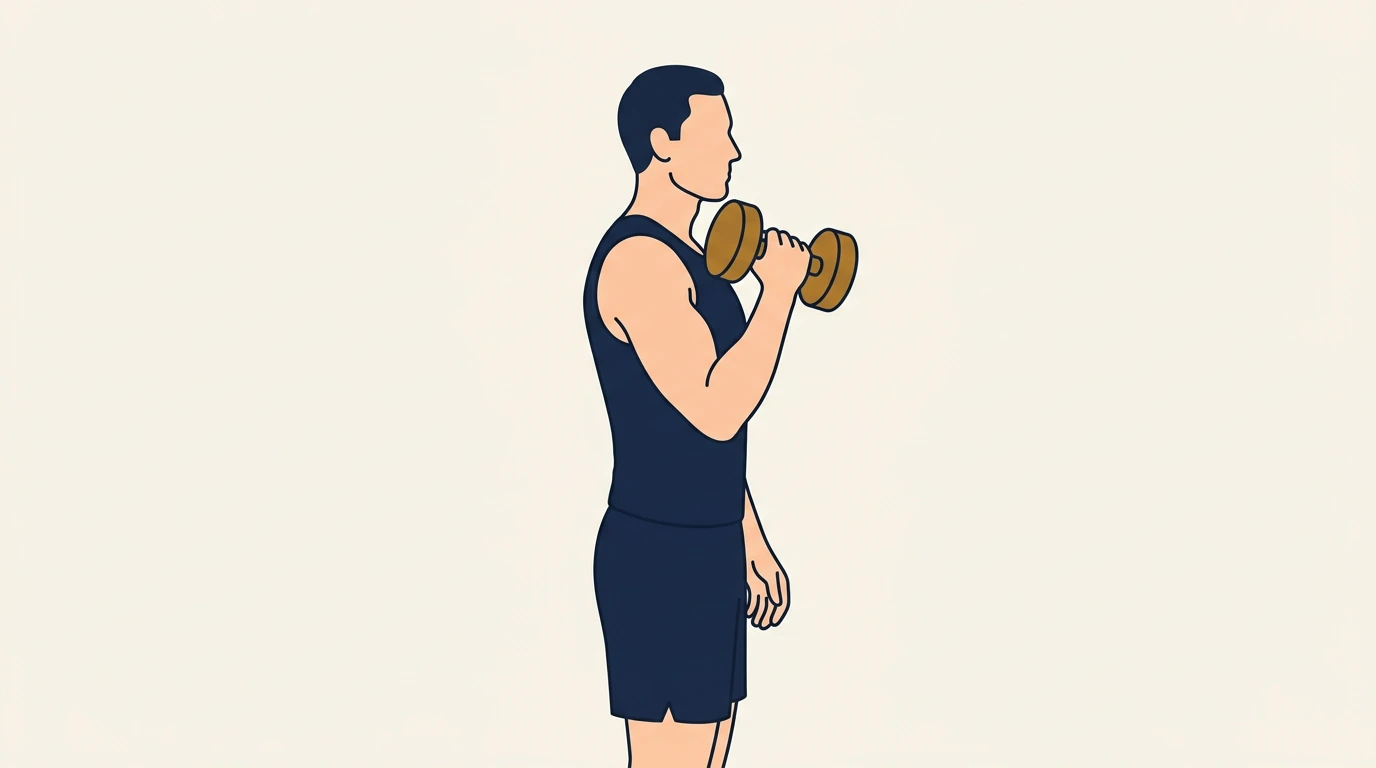 Form illustration: hammer curl, side view