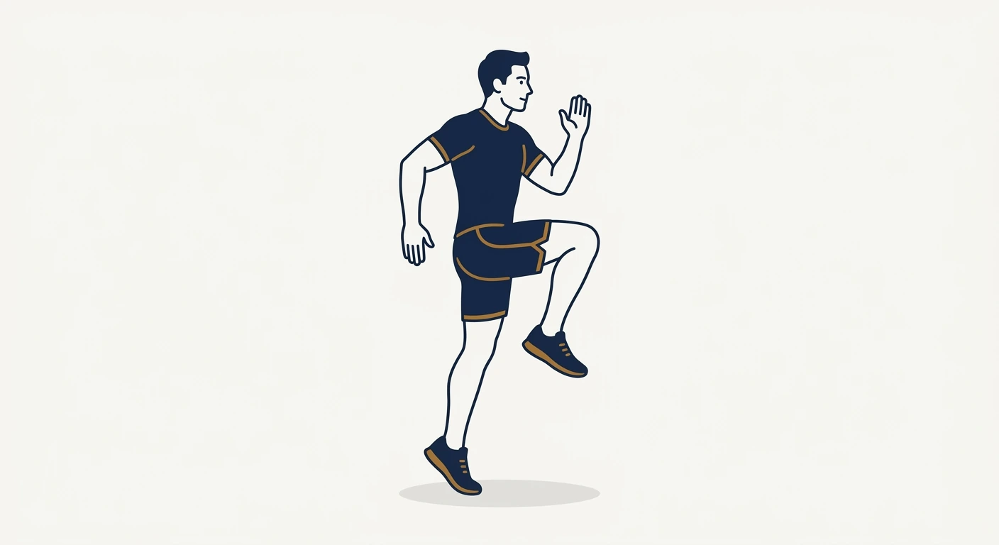 Form illustration: High knees, side view