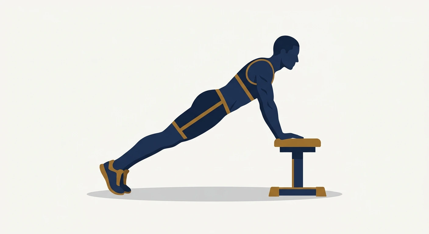 Form illustration: incline push-up, side view