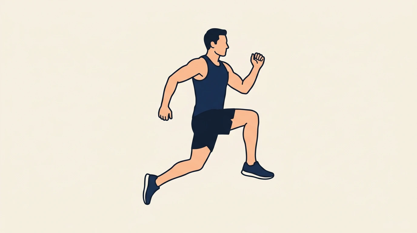 Form illustration: jumping lunge, side view