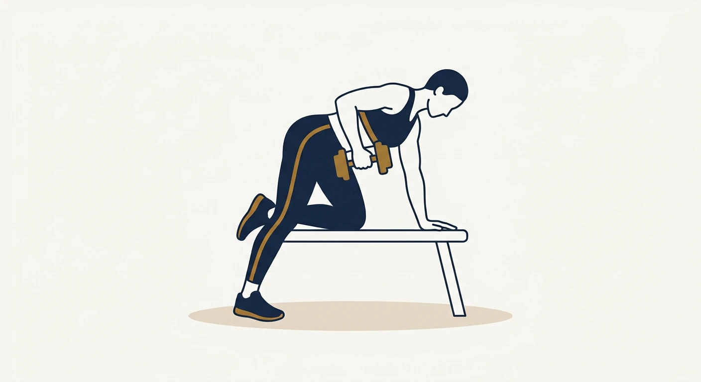 Form illustration: one-arm dumbbell row, side view