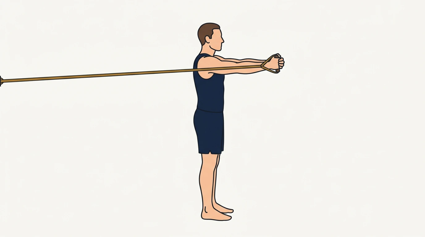 Form illustration: band Pallof press, side view