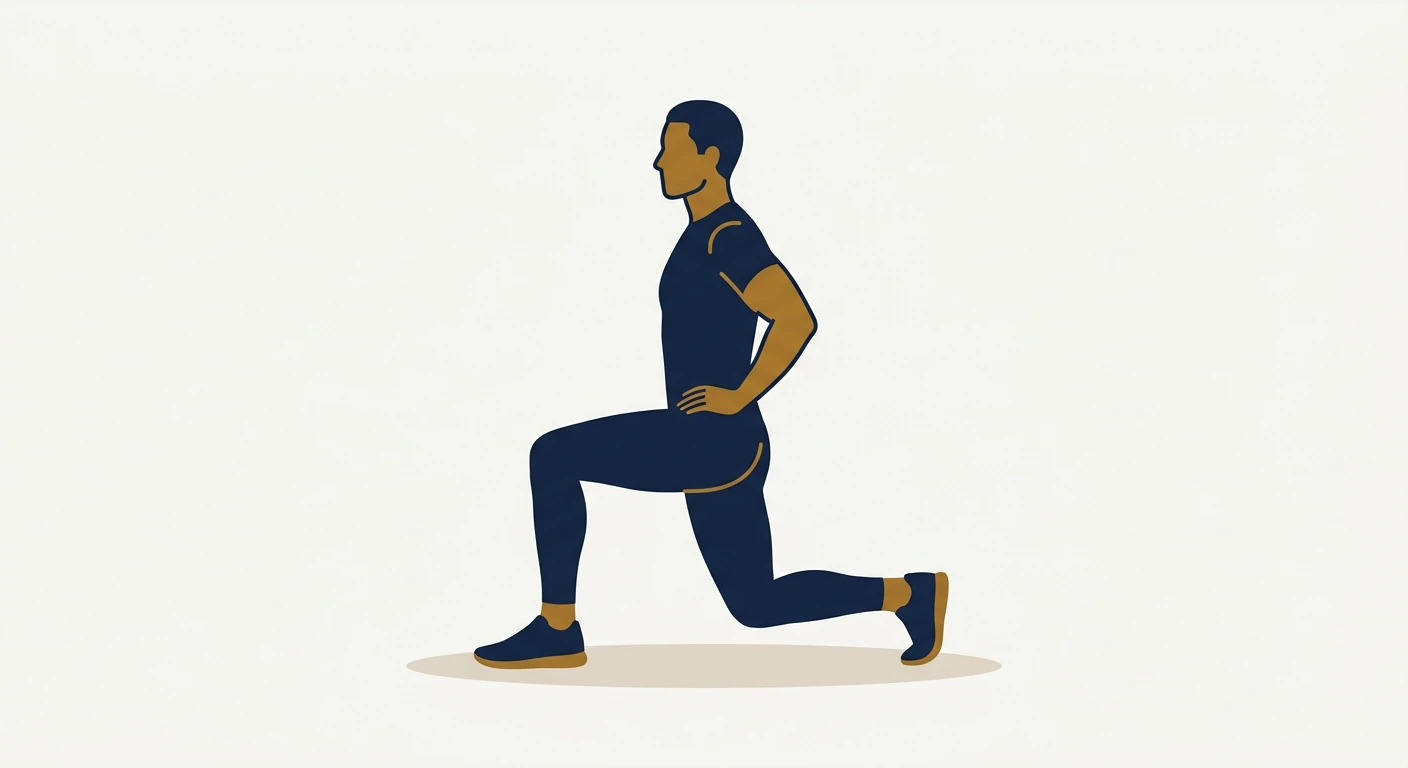 Form illustration: reverse lunge, side view