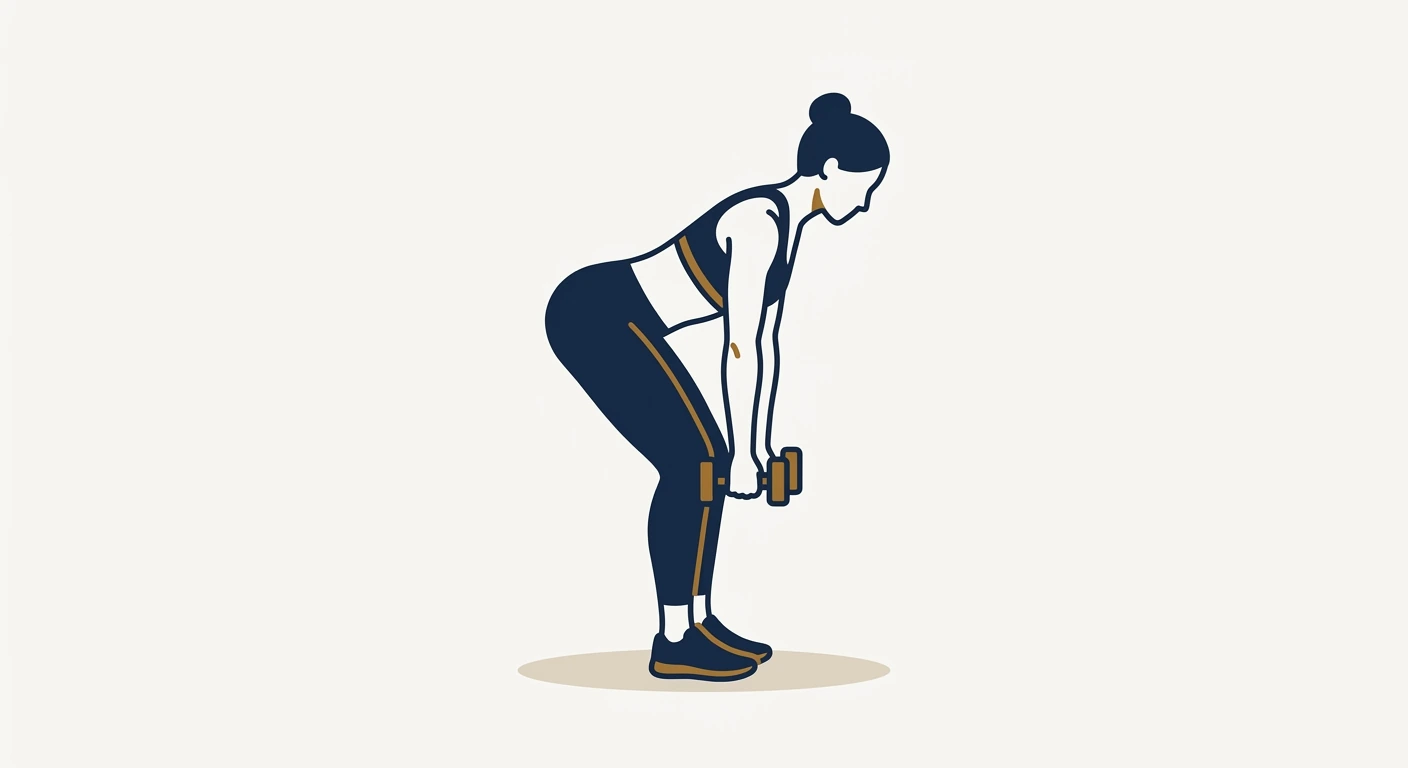 Form illustration: dumbbell Romanian deadlift, side view