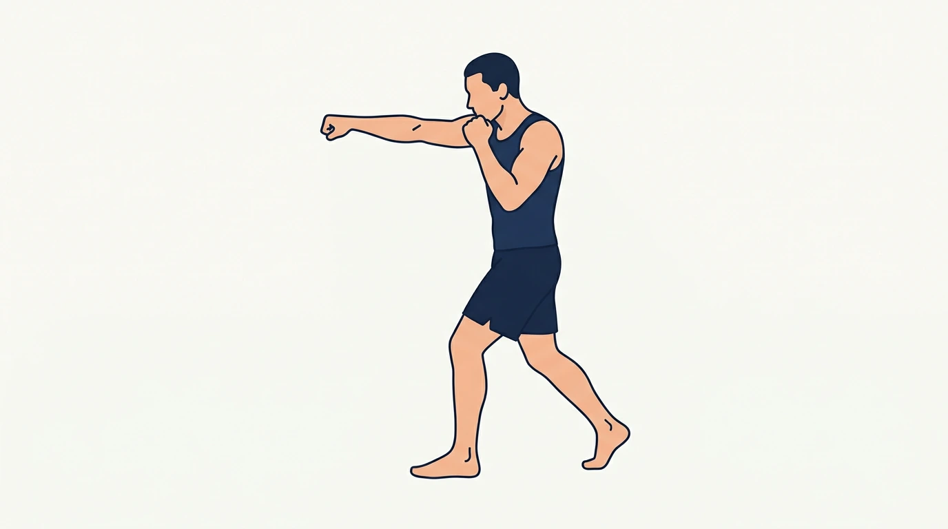 Form illustration: Shadow boxing, side view