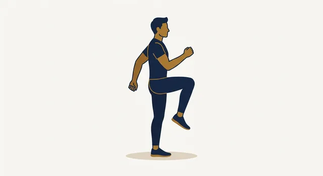 Form illustration: Marching in place, side view