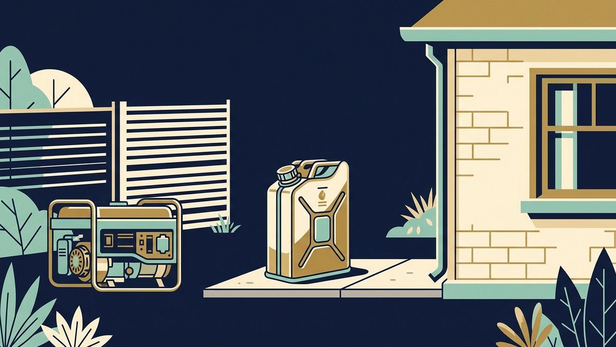 Illustration: The jerry can is a fuel tank parked inside your house: the storage rules a generator household needs