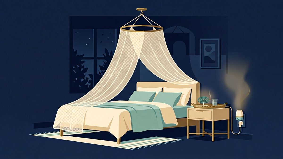 Illustration: The coil, the plug-in, the net: what the nighttime mosquito kit really does, and its honest bill