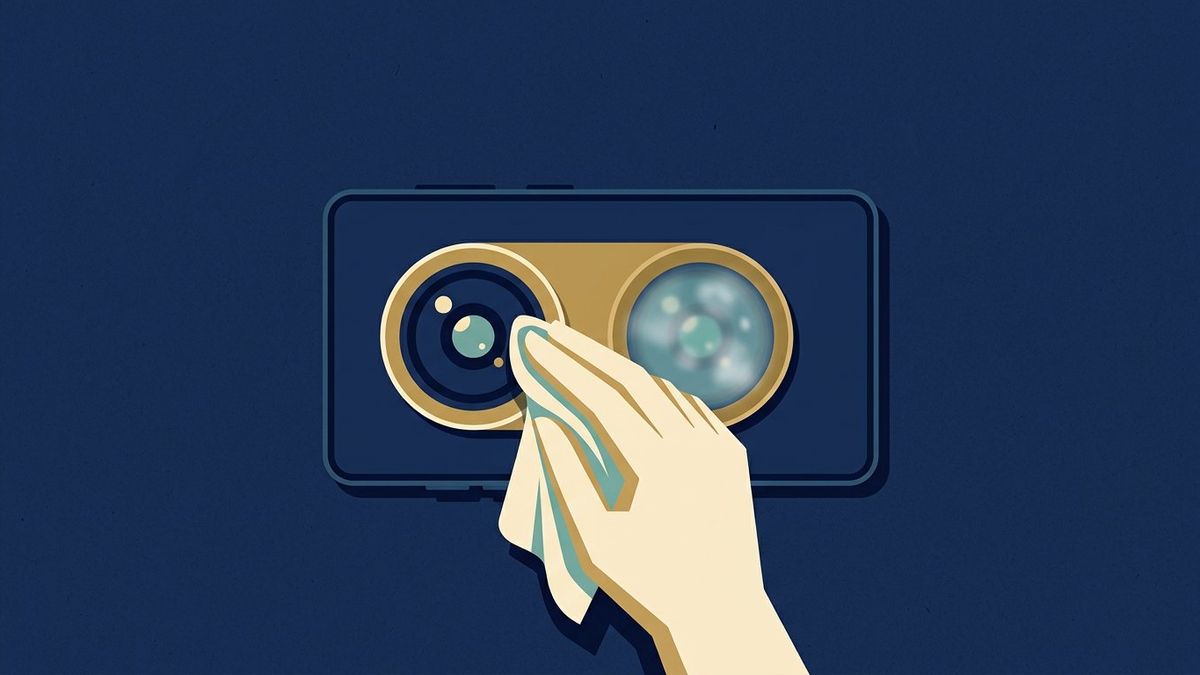Illustration: Foggy phone photos: the lens film nobody sees, and the difference from a real crack